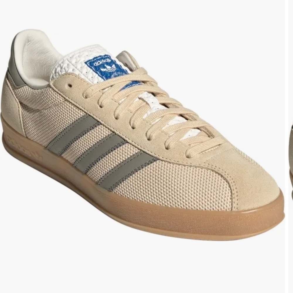 Adidas - UNISEX Gazelle Indoor Pro Originals in Tan And Gray With Gum Sole